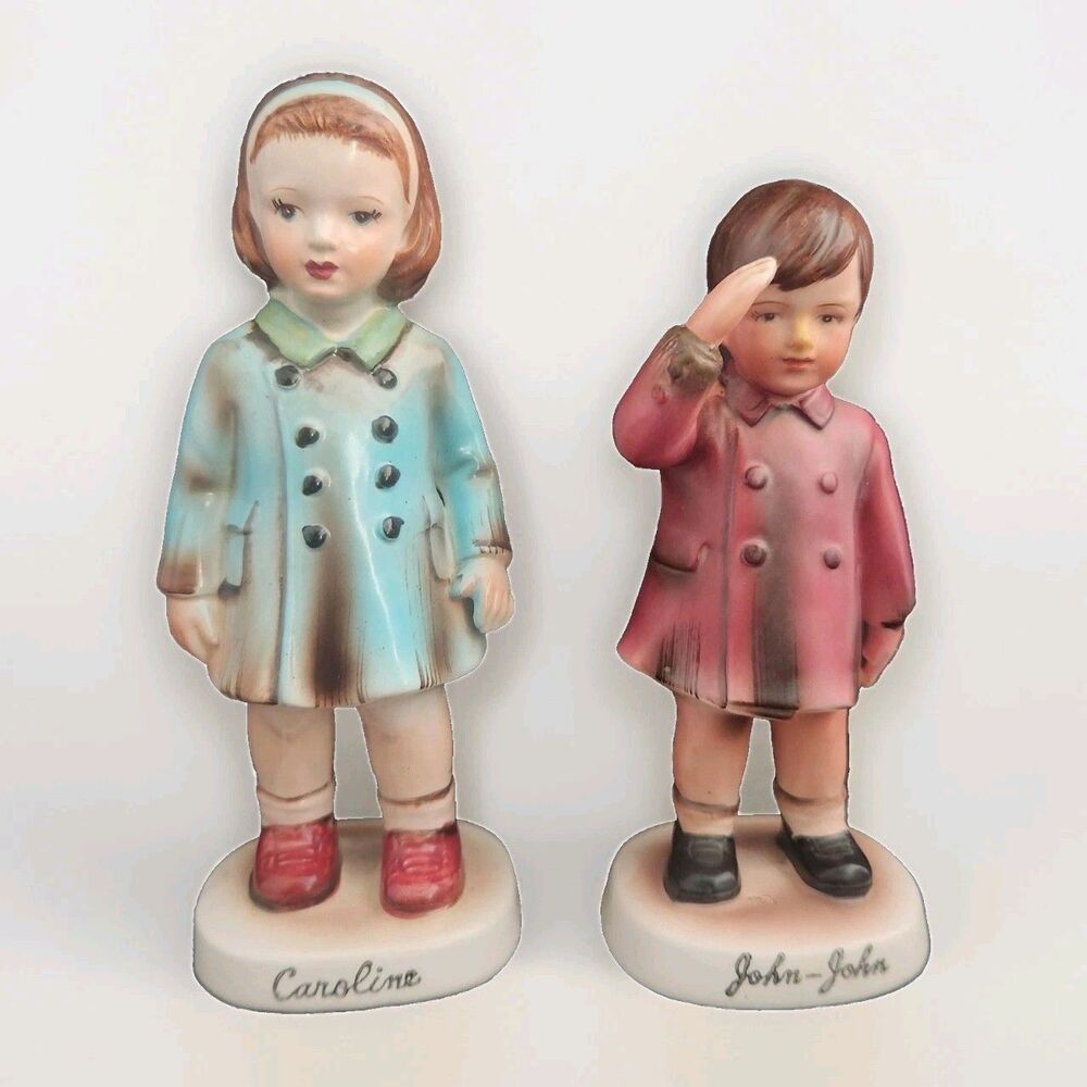 President Kennedy Children Figurines Caroline John-John 1963 Inarco Japan VTG